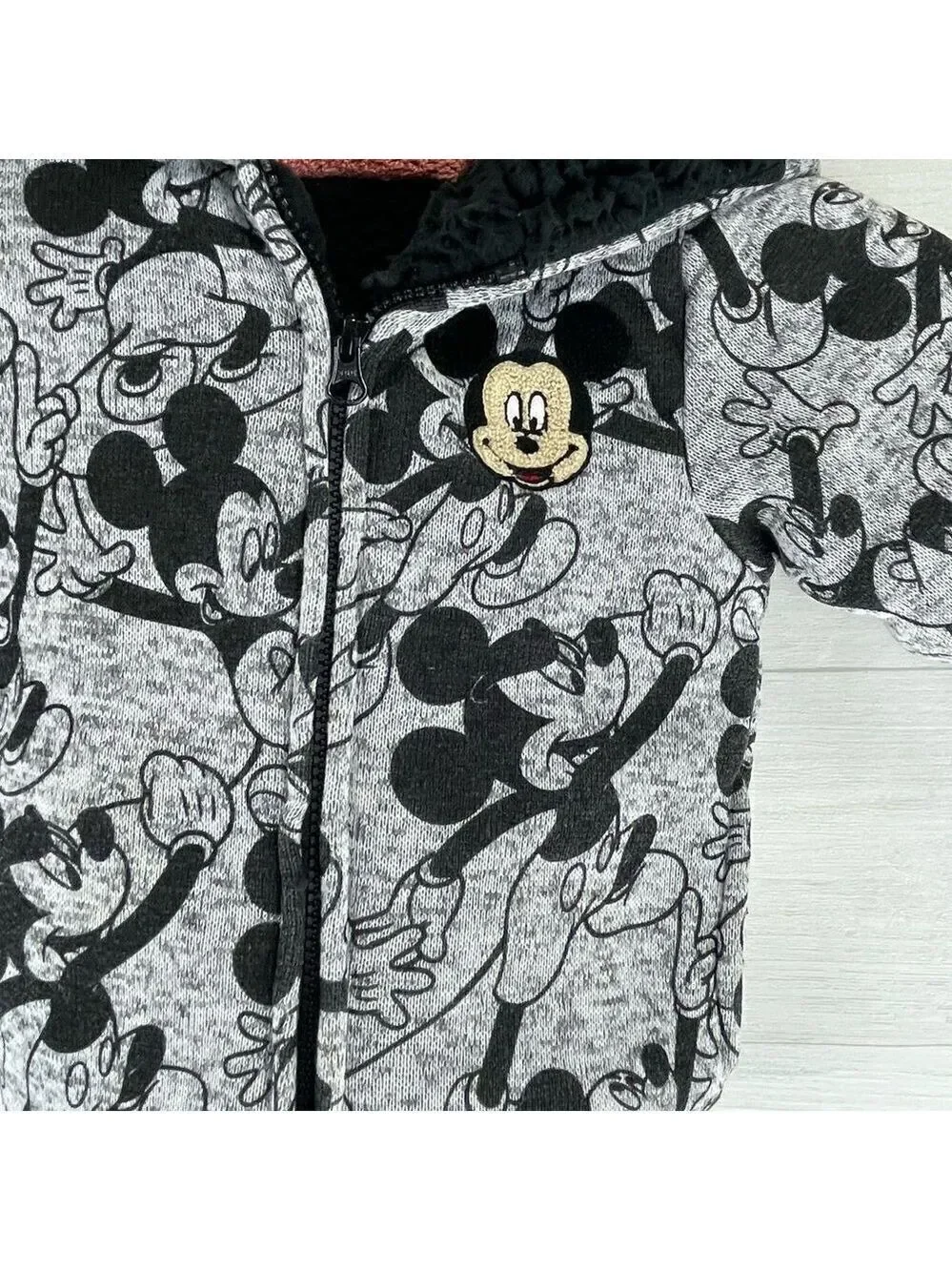 Disney Mickey Junior Mickey Mouse Fleece Lined Hooded Coat